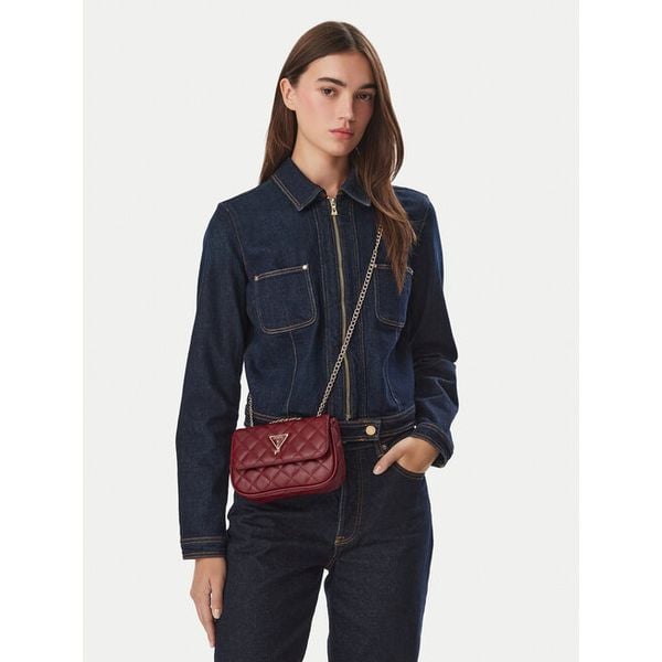 Torebka Guess. Czerwone torebki do ręki damskie Guess, z aplikacjami, wizytowe, bez dodatków. Za 264.99 zł.