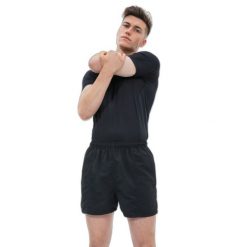 Szorty Tombo. Czarne krótkie spodenki sportowe męskie TOMBO, bez wzorów, na fitness i siłownię. Za 133.50 zł.