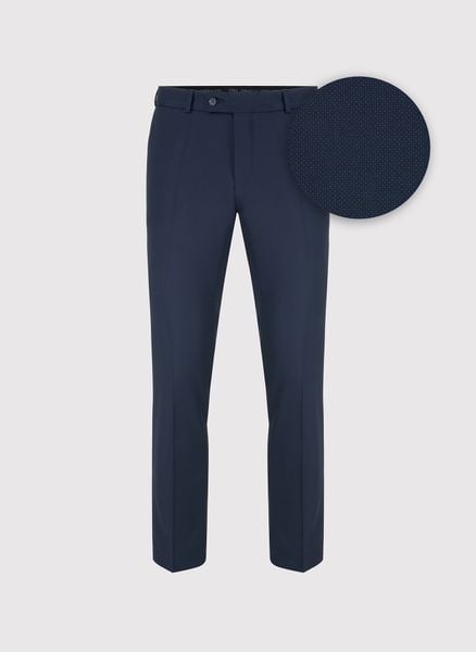 PAKO LORENTE – Granatowe wełniane spodnie garniturowe. Eleganckie spodnie męskie Pako Lorente, m, bez wzorów, z wełny. Za 799.99 zł.