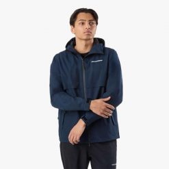Kurtka przeciwdeszczowa Turystyka Męska Swedemount Tjörn oddychająca. Niebieskie kurtki męskie SWEDEMOUNT, m, bez wzorów, bez kaptura. Za 329.99 zł.