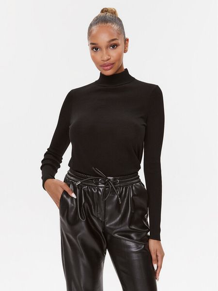 Hugo Golf Sedennian 50500811 Czarny Regular Fit. Czarne swetry damskie Hugo, xs, bez wzorów, z wełny, bez kołnierzyka, bez ramiączek, bez kaptura. Za 399.99 zł.