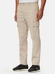 Calvin Klein Spodnie cargo LV04LC619G Beżowy Slim Fit. Brązowe spodnie materiałowe męskie Calvin Klein, m, bez wzorów, z bawełny. Za 409.99 zł.