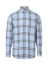 Nils Sundström Męska koszula casual Mężczyźni Regular Fit Bawełna niebieski, S. Niebieskie koszule męskie Nils Sundström, m, bez wzorów, z bawełny, casualowe, bez kołnierzyka, bez ramiączek. Za 199.95 zł.