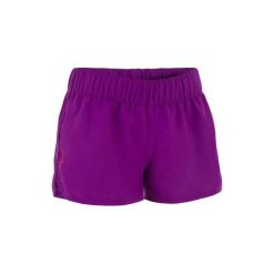 Szorty surfing krótkie JR. Fioletowe spodenki dla dziewczynek OLAIAN, w paski. W wyprzedaży za 19.99 zł.