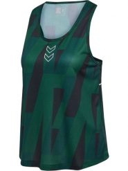 Koszulka damska bez rękawów Hummel hmlCOURT. Zielone koszulki sportowe damskie Hummel, xs, bez wzorów, z materiału, bez kołnierzyka, bez ramiączek, na fitness i siłownię. Za 115.50 zł.
