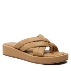 Japonki Sergio Bardi. Brązowe klapki damskie Sergio Bardi, bez wzorów, bez obcasa. Za 279.99 zł.