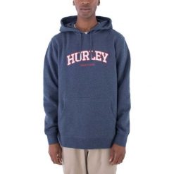 Bluza polarowa HURLEY FLOW PULLOVER Niebieski. Niebieskie bluzy męskie Hurley, s, bez wzorów, z polaru, bez kaptura. Za 181.99 zł.