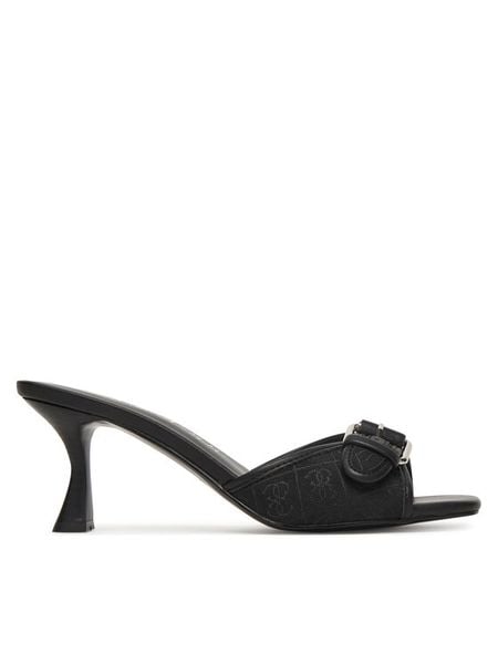 Guess Klapki FLJDI2 FAL03 Czarny. Czarne klapki damskie Guess, z aplikacjami, bez obcasa. Za 589.99 zł.