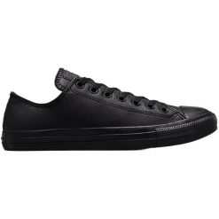Trampki Converse Chuck Taylor Ox Leather, Dla obu płci. Czarne trampki męskie Converse, bez wzorów, ze skóry, bez zapięcia. Za 590.00 zł.