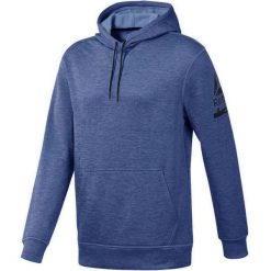 Bluza sportowa męska Reebok Workout ThermoWarm Hoodie. Niebieskie bluzy męskie Reebok, m, bez wzorów, z dresówki, bez kaptura. Za 102.09 zł.
