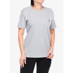 Koszulka bawełniana damska Carhartt Workwear Pocket S/S T-Shirt. Białe koszulki sportowe damskie Carhartt, s, bez wzorów, z bawełny, bez kołnierzyka, bez ramiączek. Za 93.99 zł.