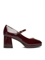 JENNY Czółenka CEO-CD240132-7 Bordowy. Czerwone czółenka damskie Jenny, bez wzorów, z materiału, bez obcasa, bez zapięcia. Za 159.99 zł.
