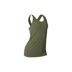 Koszulka bezszwowa Joga. Brązowe koszulki sportowe damskie DOMYOS, ze skóry, bez rękawów. Za 39.99 zł.