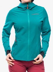 Kurtka softshell damska La Sportiva Descender Storm Jacket. Zielone kurtki damskie La Sportiva, l, bez wzorów, z materiału, bez kaptura. Za 762.65 zł.