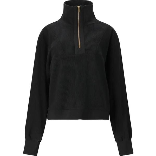 Damski sweter 1/2 zip Athlecia Reiley. Czarne swetry damskie Athlecia, l, bez wzorów, z materiału, eleganckie, bez kołnierzyka, bez ramiączek, długie, bez kaptura. Za 237.50 zł.