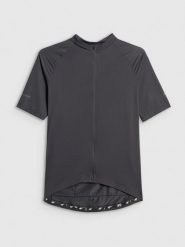 4F Koszulka kolarska męska - czarna XXL. Czarne t-shirty męskie 4f, l, bez wzorów, z materiału, biznesowe, bez kołnierzyka. Za 179.99 zł.