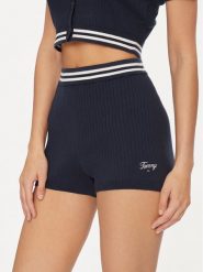 Tommy Jeans Szorty materiałowe Script DW0DW17781 Granatowy Slim Fit. Niebieskie szorty damskie Tommy Jeans, xl, bez wzorów, z bawełny. Za 329.99 zł.