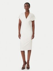 Patrizia Pepe Sukienka koktajlowa 8A1663/A6F5-W409 Écru Regular Fit. Koszule damskie Patrizia Pepe, bez wzorów, z syntetyku, wizytowe, bez kołnierzyka, bez ramiączek. Za 1,389.00 zł.