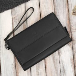 Saszetka męska skórzana do ręki elegancka czarna Paolo Peruzzi AL-26-BL. Czarne saszetki męskie ze skóry, eleganckie. Za 199.00 zł.