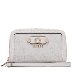 Portfel Guess. Brązowe portfele damskie Guess, z aplikacjami. Za 264.99 zł.