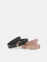 Paski 2 pack - wielobarwny. Paski damskie Sinsay, bez wzorów, ze skóry. W wyprzedaży za 14.99 zł.