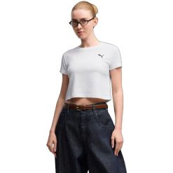Koszulka Puma Wardrobe Ess Baby. Białe t-shirty damskie Puma, m, bez wzorów, z bawełny, bez kołnierzyka. Za 190.00 zł.
