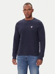 Guess Jeans Longsleeve M4BI77 KCII1 Granatowy Regular Fit. Niebieskie bluzki z długim rękawem męskie Guess Jeans, m, z aplikacjami, z bawełny, bez kołnierzyka. Za 199.99 zł.