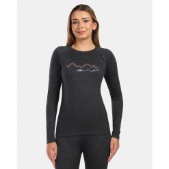 Damska warstwa bazowa z wełny merino Kilpi MAVORA TOP-W. Czarne bielizna termoaktywna damska Kilpi, bez wzorów, z wełny, bez ramiączek. Za 422.05 zł.