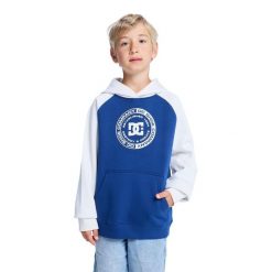 Bluza z kapturem dla Chłopcy DC CORPO Niebieski. Niebieskie bluzy dla chłopców DC Shoes, bez wzorów, z bawełny, bez ramiączek, z kapturem. Za 219.99 zł.