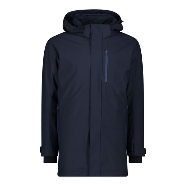 Parka softshell CMP. Niebieskie parki męskie CMP, bez wzorów, z materiału, z kapturem. Za 719.75 zł.