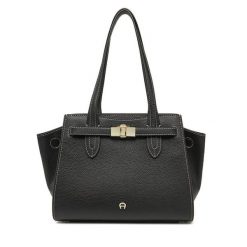 Torebka Aigner. Czarne torebki do ręki damskie Aigner, bez wzorów, klasyczne, bez dodatków. Za 2,889.00 zł.