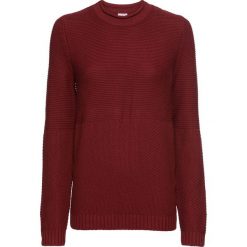 Sweter w strukturalny wzór bonprix czerwony kasztanowy. Swetry damskie marki KALENJI. Za 89.99 zł.