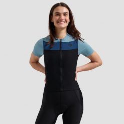 Koszulka rowerowa damska Rogelli Core Block. Czarne koszulki sportowe damskie Rogelli, xs, bez wzorów, bez kołnierzyka, bez ramiączek, rowerowe. Za 209.99 zł.