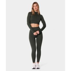 Longsleeve bezszwowy rozpinany Carpatree Elite zielony. Zielone koszulki sportowe damskie Carpatree, xs, bez wzorów, z elastanu, bez kołnierzyka, bez ramiączek, na jogę i pilates. Za 179.99 zł.