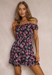 Granatowy Kombinezon z Wiskozy Rumi. Niebieskie sukienki damskie Renee, m, bez wzorów, z wiskozy, bez kołnierzyka, bez ramiączek, mini. Za 39.99 zł.