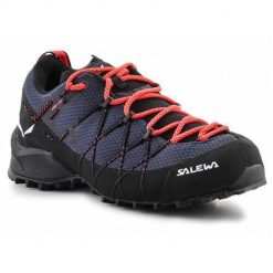 Buty trekkingowe damskie Salewa Wildfire 2 W. Niebieskie obuwie sportowe damskie Salewa, bez wzorów, z materiału, trekkingowe. W wyprzedaży za 638.25 zł.