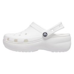 Chodaki damskie Crocs Classic Platform Clog. Białe skarpety damskie Crocs, bez wzorów. W wyprzedaży za 188.97 zł.