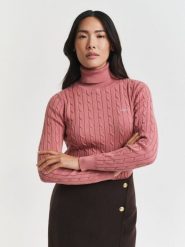Gant Sweter Kobiety Bawełna różowy, M. Czerwone swetry damskie GANT, m, bez wzorów, z bawełny, bez kołnierzyka, bez ramiączek, bez kaptura. Za 479.95 zł.
