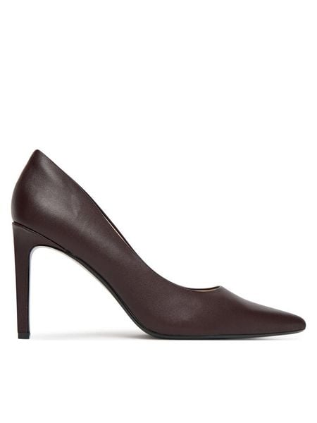 Calvin Klein Szpilki Ess Stiletto 90 HW0HW02608 Bordowy. Czerwone szpilki damskie Calvin Klein, bez wzorów, ze skóry, bez obcasa, bez zapięcia. Za 549.99 zł.