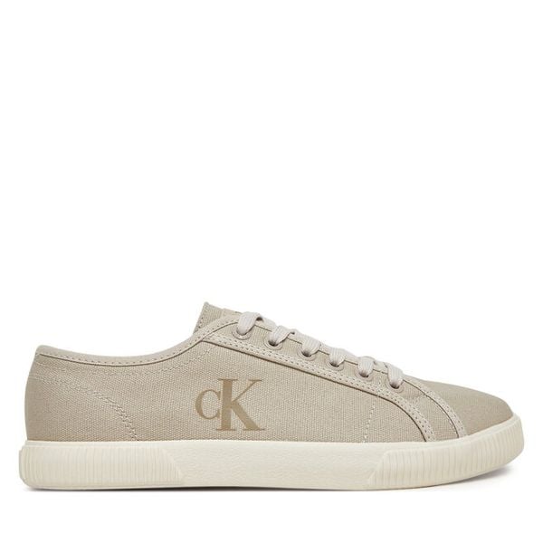 Tenisówki Calvin Klein Jeans. Brązowe trampki i tenisówki damskie Calvin Klein Jeans, bez wzorów, z jeansu, bez zapięcia. Za 299.99 zł.