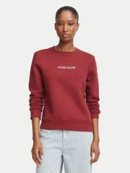 Guess Bluza W4YQ10 KC811 Bordowy Regular Fit. Czerwone bluzy damskie Guess, s, z aplikacjami, z bawełny, bez kaptura. Za 269.99 zł.