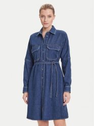 Weekend Max Mara Sukienka jeansowa Balenio 2525226081 Granatowy Regular Fit. Niebieskie sukienki damskie Weekend Max Mara, bez wzorów, z bawełny, bez kołnierzyka, bez ramiączek. Za 1,399.00 zł.