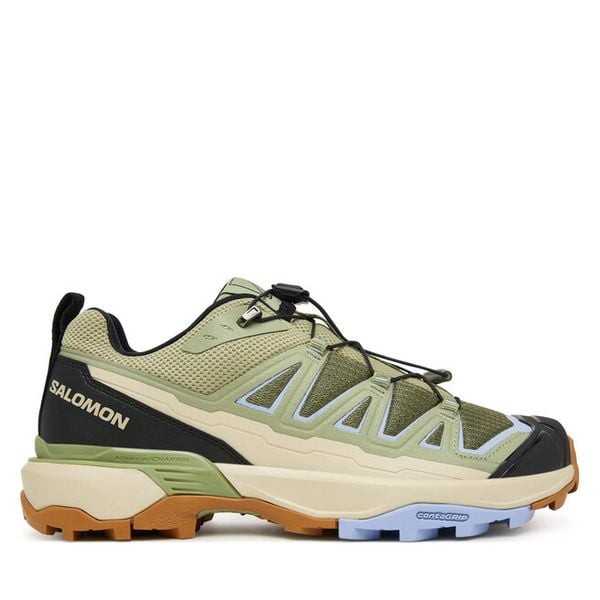Trekkingi Salomon. Zielone obuwie sportowe damskie Salomon, bez wzorów, trekkingowe. Za 579.99 zł.