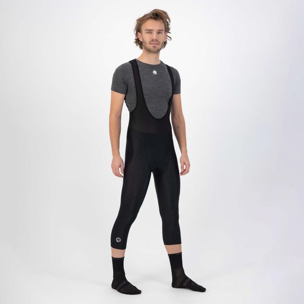 Spodenki rowerowe 3/4 męskie Rogelli BASIC DE LUXE. Czarne buty sportowe męskie Rogelli, m, bez wzorów, z elastanu. Za 229.00 zł.
