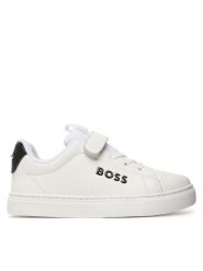 BOSS Sneakersy J52824 D Biały. Białe buty sportowe chłopięce Boss, bez wzorów, ze skóry, bez zapięcia. Za 589.99 zł.