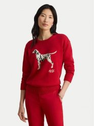 LAUREN RALPH LAUREN Sweter 200B27843001 Czerwony Relaxed Fit. Czerwone swetry damskie Lauren Ralph Lauren, s, bez wzorów, z bawełny, bez kołnierzyka, bez ramiączek, bez kaptura. Za 1,018.99 zł.
