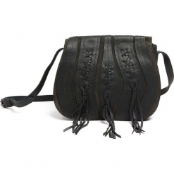 Skórzana torebka w kolorze ciemnozielonym - (S)28 x (W)23 x (G)10 cm. Czarne torby na ramię damskie marki Tosca Blu. W wyprzedaży za 369.95 zł.