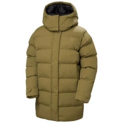 Parka damska z kapturem Helly Hansen Aspire. Brązowe kurtki damskie Helly Hansen, bez wzorów, z puchu, z kapturem. Za 1,086.70 zł.