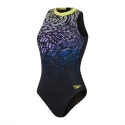 Damski kostium kąpielowy 1-częściowy Speedo Print Hydrasuit. Czarne kostiumy jednoczęściowe damskie Speedo, bez wzorów, eleganckie, do pływania. Za 319.50 zł.