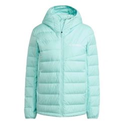 Damska kurtka z kapturem adidas Terrex Multi. Niebieskie kurtki damskie Adidas, l, bez wzorów, z puchu, z kapturem. Za 497.20 zł.
